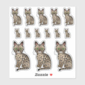Bronze Egyptian Mau Cute Cartoon Cats Sticker (Vel)