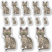 Bronze Egyptian Mau Cute Cartoon Cats Sticker (Voorkant)