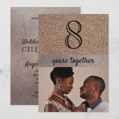 Bronze Elegant Glitter 8e trouwjubileum Kaart (Voorkant / Achterkant)