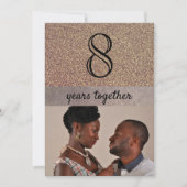 Bronze Elegant Glitter 8th Wedding Jubileum Kaart (Voorkant)