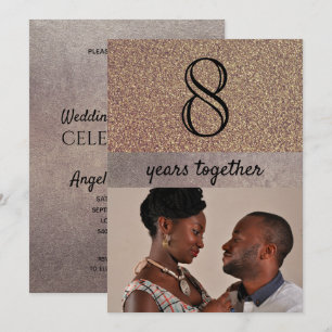 Bronze Elegante Glitter 8e Huwelijksverjaardag Kaart