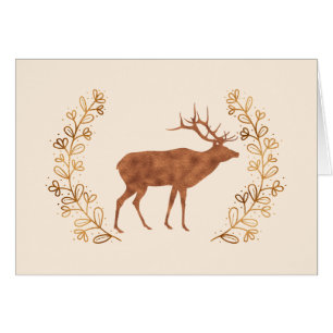 Bronze Elk en Wreath Note Kaart