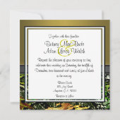 Bronze en Mossy Green Camo Wedding Invitations Kaart (Achterkant)