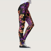 Bronze en Paarse Abstracte Mandala Pattern Leggings (Rechts)