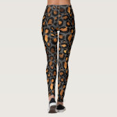 Bronze en zwarte luipaard, cheetah dierlijke afdru leggings (Achterkant)