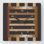 Bronze en zwarte tapedrive vierkante klok (Voorkant)