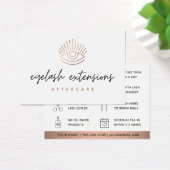 Bronze Eyelash Extensions Lash Aftercare Kaart (Bureau)