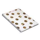 Bronze Faux Shine Polka Dots Modern Trendy Chic Notitieboek (Rechterzijde)