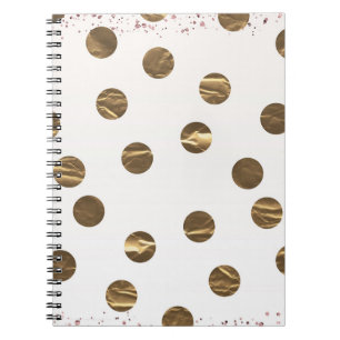 Bronze Faux Shine Polka Dots Modern Trendy Chic Notitieboek