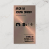 Bronze Faux Wedding DJ, fotograaf, videograaf Visitekaartje (Voorkant)