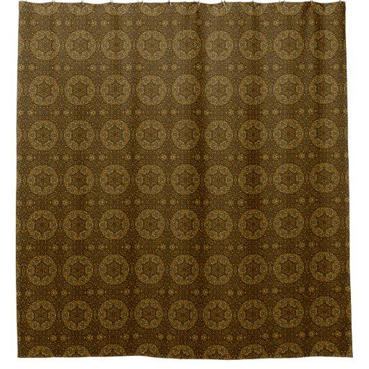 Bronze Filigree Designer Shower Curtain Douchegordijn (Voorkant)