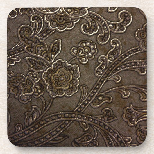 Bronze Floral Relief Drankjes Onderzetter (Voorkant)