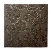 Bronze Floral Relief Tegeltje (Voorkant)