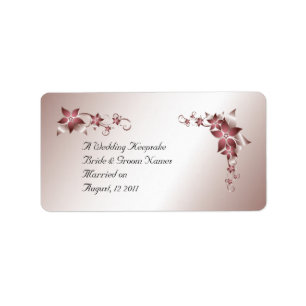 Bronze Floral Wedding Favor Lip Balm Tube Etiket