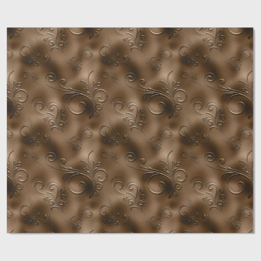 Bronze Flourishes Cadeaupapier (Vlak)