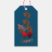 Bronze Flower Congrats Gift label Cadeaulabel (Voorkant)