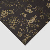 Bronze Flowers en Leaves op zwarte achtergrond Tissuepapier (Detail)