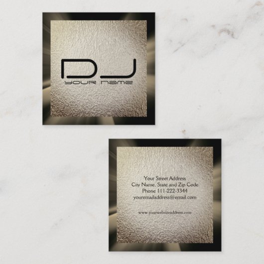 Bronze Foil DJ Square Visitekaartje (Voorkant / Achterkant)
