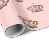  Bronze French Crown Personalized Gift Wrap Cadeaupapier (Rol Hoek)