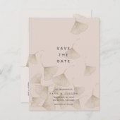 Bronze Ginkgo Leaves Pink Beige Save the Date Aankondigingskaart (Voorkant / Achterkant)