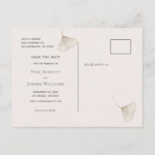 Bronze Ginkgo Leaves Pink Beige Save the Date Aankondigingskaart (Achterkant)