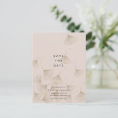 Bronze Ginkgo Leaves Pink Beige Save the Date Aankondigingskaart (Staand voorkant)