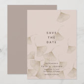 Bronze Ginkgo Leaves Pink Beige Save the Date Kaar Kaart (Voorkant / Achterkant)