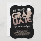 Bronze Glitter Afstuderen Cutout Graduation Party Kaart (Voorkant)