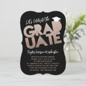 Bronze Glitter Afstuderen Cutout Graduation Party Kaart (Staand voorkant)