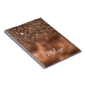 Bronze Glitter en Folie Name Notitieboek (Rechterzijde)
