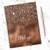 Bronze Glitter en Folie Name Notitieboek