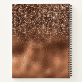 Bronze Glitter en Folie Persoonlijke naam Notitieboek (Achterkant)