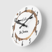 Bronze Glitter Gold Stain Modern Glam Lashes Salon Ronde Klok (Hoek)