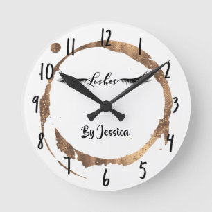 Bronze Glitter Goud Kleur Oogmake-up Moderne Glam  Ronde Klok