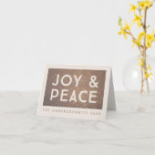 Bronze Glitter Joy & Peace-Wenskaart voor kerstmis Kaart (Gele Bloem)