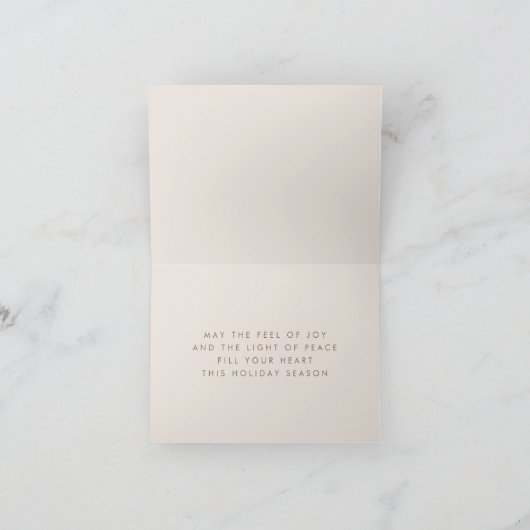 Bronze Glitter Joy & Peace-Wenskaart voor kerstmis Kaart (Binnen)