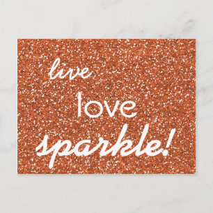 Bronze glitter Live Love Sparkle Briefkaart