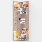 Bronze Glitter Monogram en Pet GraduPartij Spandoek (Verticaal)