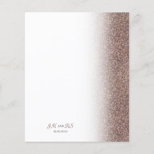 Bronze Glitter Paper Weddenschap (Achterkant)