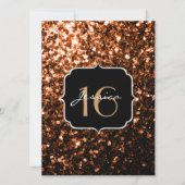 Bronze glitter sparkles Sweet 16 Uitnodiging (Voorkant)