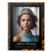 Bronze Glitz Elegant Shiny Pageant Notitieboek (Voorkant)