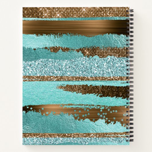 Bronze Glitz Monogrammed Notitieboek (Achterkant)