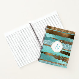 Bronze Glitz Monogrammed Notitieboek