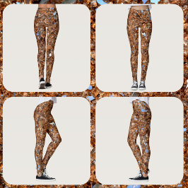 Bronze Glitzy Golden Sparkle Glam Leggings