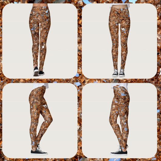 Bronze Glitzy Gouden Glans Glam Leggings