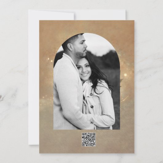 Bronze Glowing Lantern Romantisch Rustiek Verlovin Kaart (Achterkant)