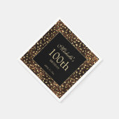 Bronze Gold Black Cheetah Leopard 100e verjaardag Servet (Hoek)