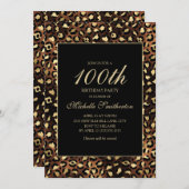 Bronze Gold Black Leopard 100e verjaardag Kaart (Voorkant / Achterkant)