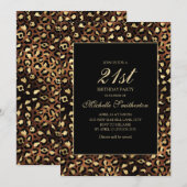 Bronze Gold Black Leopard 21e verjaardag Kaart (Voorkant / Achterkant)