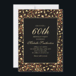 Bronze Gold Black Leopard 60th Birthday Party Kaart<br><div class="desc">Elegant en stijlvol brons,  goud en zwarte luipaard/cheetah drukken de uitnodiging van de 60ste verjaardag van de feestdag voor vrouwen. De tekst is klantgericht,  zodat maak het uw eigen. Neem contact met ons op voor hulp bij aanpassingen of om passende producten aan te vragen.</div>